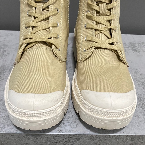 Palladium Beige Lace-Up High Top Athletic Boots Size 7 - Picture 5 of 16